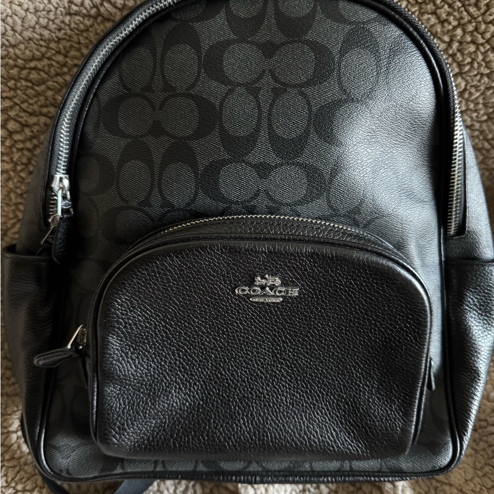 Coach Signature Black Court Backpack